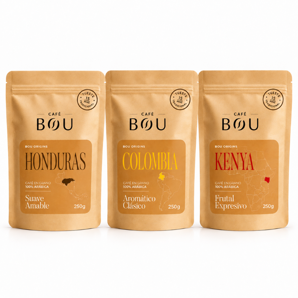 Café en grano BOU ORIGINS Pack Degustación – 3 orígenes (250 g × 3)