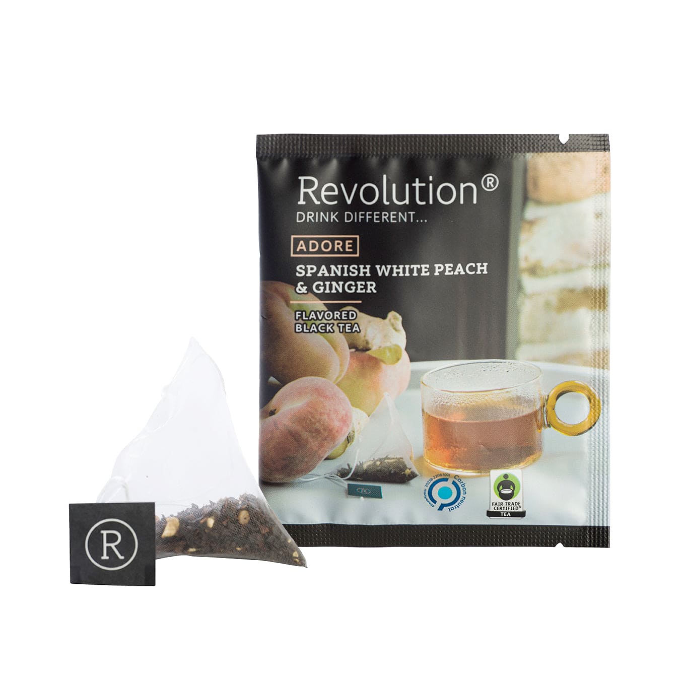 TÉ NEGRO CON MELOCOTÓN Y JENGIBRE - 20 PIRÁMIDES
