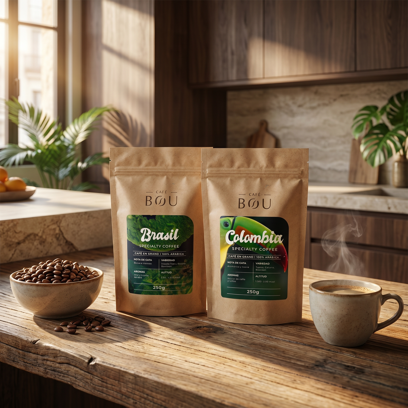 PACK DEGUSTACIÓN CAFÉ DE ESPECIALIDAD EN GRANO  2 ORÍGENES 2x250 g