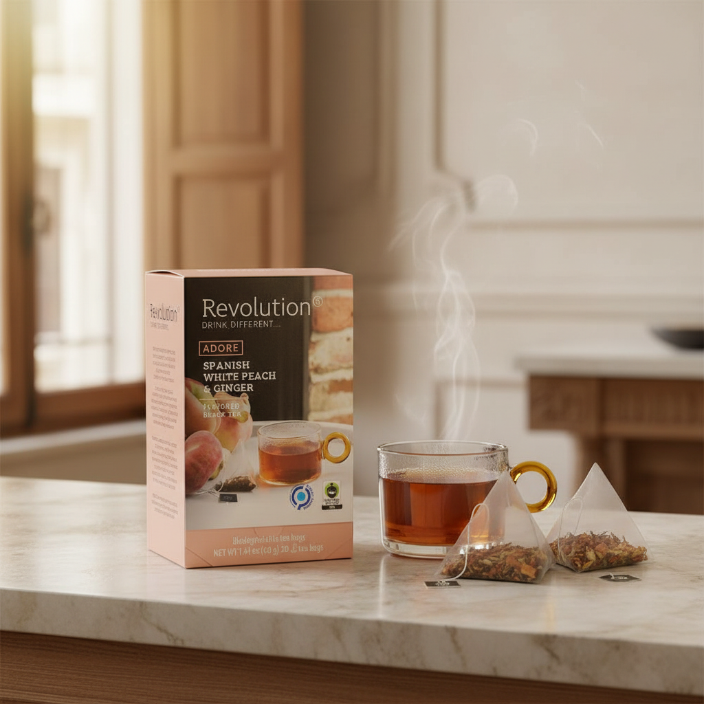 TÉ NEGRO CON MELOCOTÓN Y JENGIBRE - 20 PIRÁMIDES