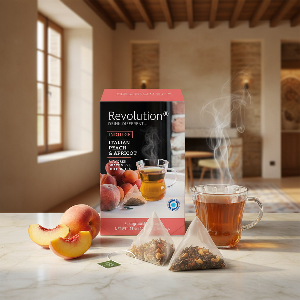 TÉ OOLONG CON SABOR A MELOCOTÓN Y ALBARICOQUE  20 PIRÁMIDES
