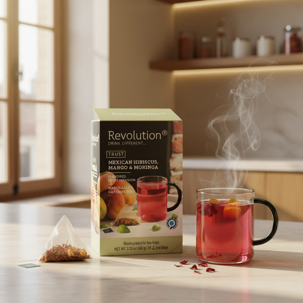 INFUSIÓN HIBISCO, MANGO Y HOJAS DE MORINGA - 20 PIRÁMIDES