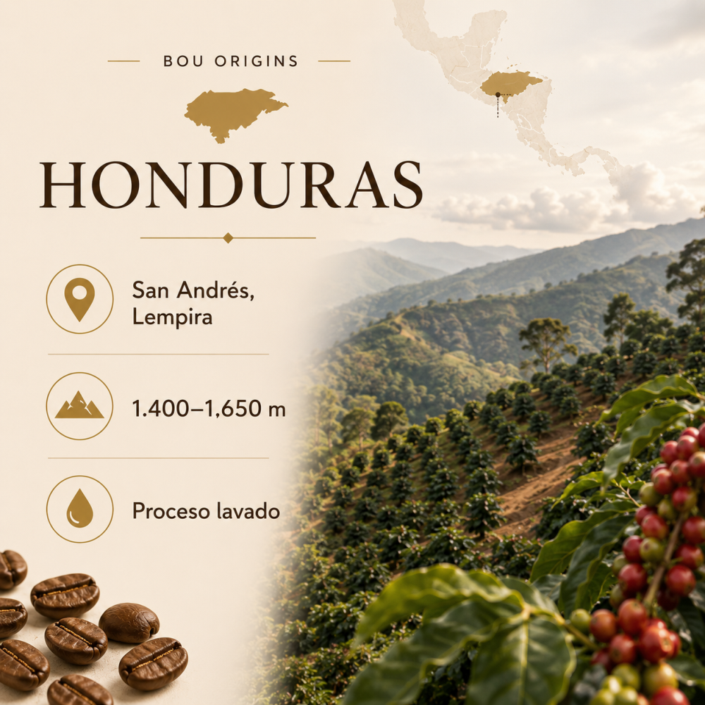 CAFÉ EN GRANO BOU ORIGINS HONDURAS 250 g - PACK 2