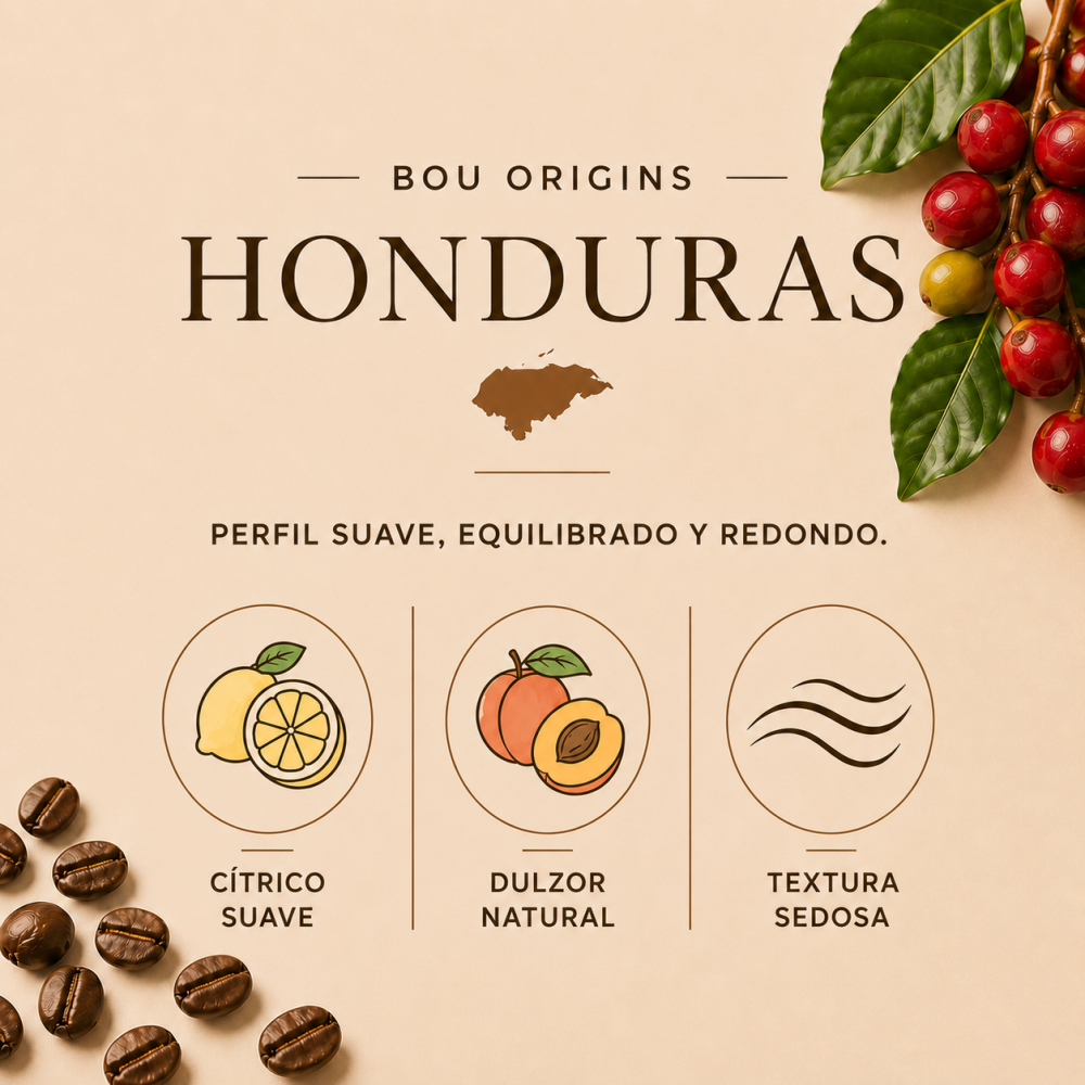 CAFÉ EN GRANO BOU ORIGINS HONDURAS 250 g - PACK 2
