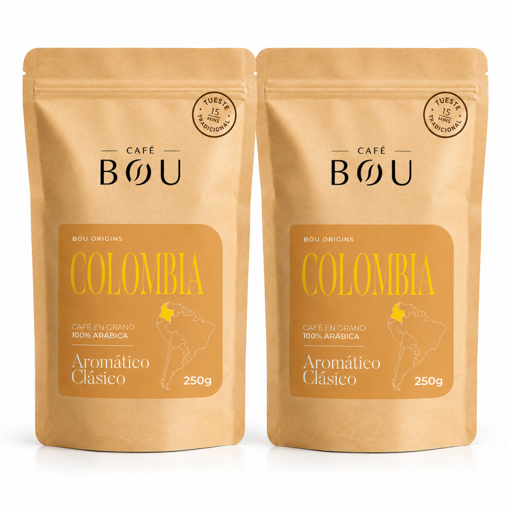 CAFÉ EN GRANO BOU ORIGINS COLOMBIA 250 g - PACK 2