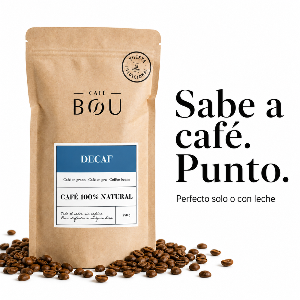 CAFÉ DESCAFEINADO EN GRANO BOU DECAF - 250 g