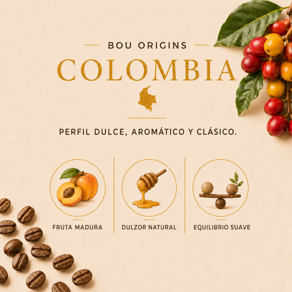 CAFÉ EN GRANO BOU ORIGINS COLOMBIA - 250 g
