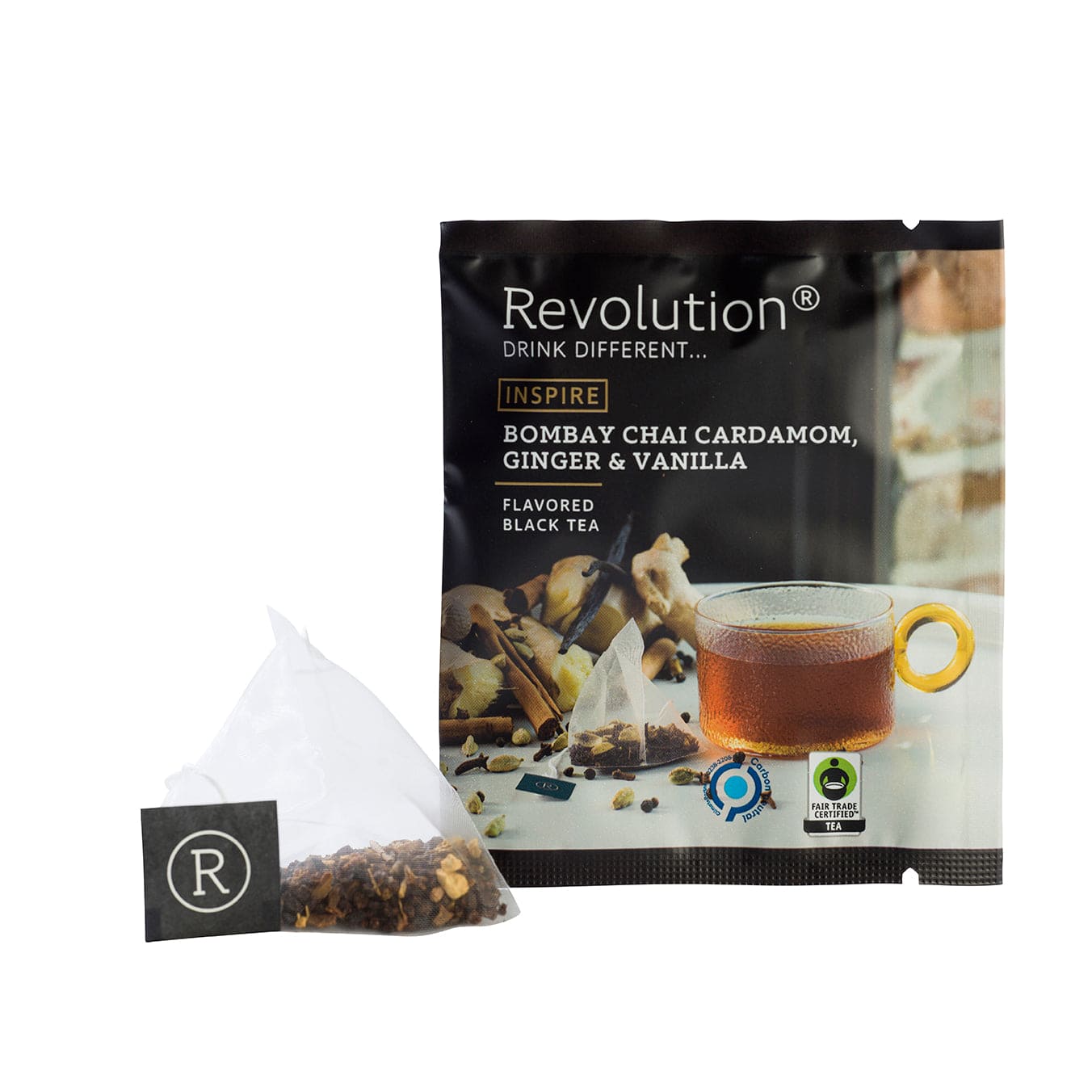 TÉ NEGRO BOMBAY CHAI CON JENGIBRE, CARDAMOMO Y VAINILLA - 20 PIRÁMIDE