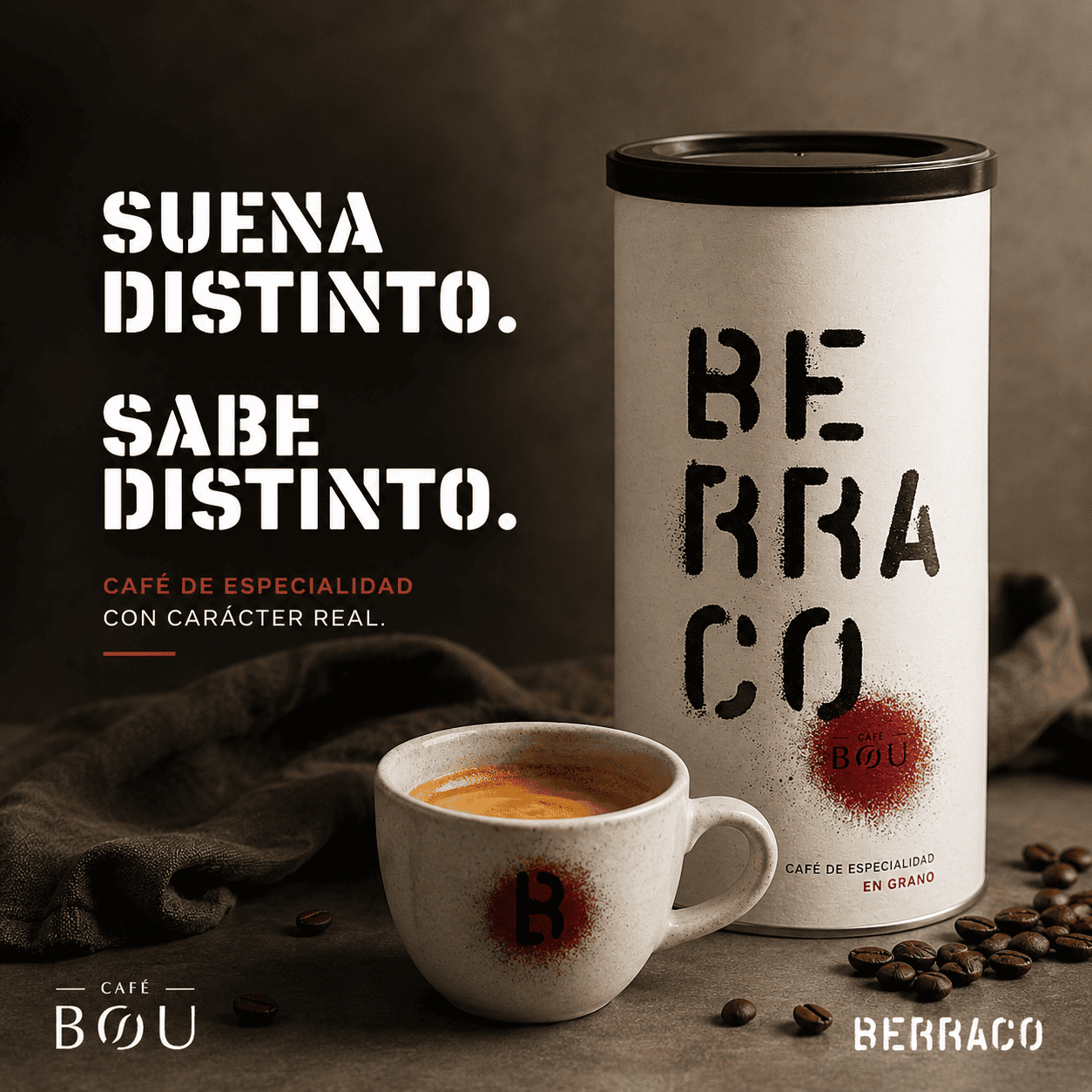 CAFÉ DE ESPECIALIDAD EN GRANO  BERRACO-Bote 170 g