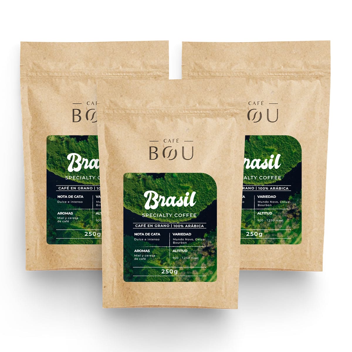 CAFÉ DE ESPECIALIDAD EN GRANO BRASIL -250 g - PACK 3 UNIDADES