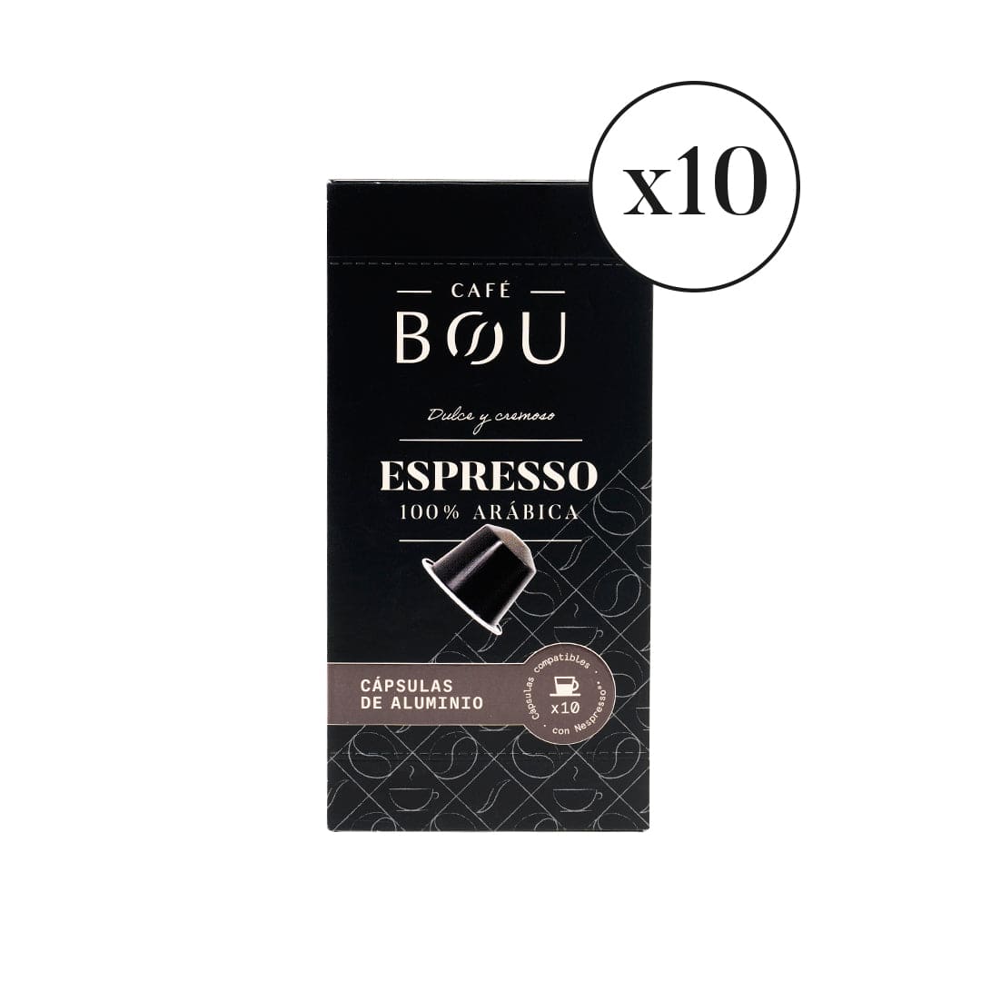 Café Espresso 100% Arábica en Cápsulas Compatibles Nespresso - Cafés BOU