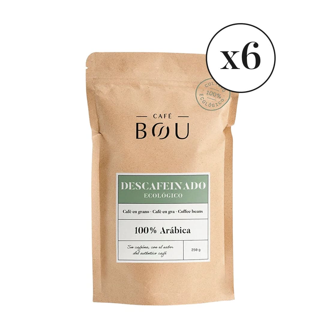 CAFÉ GRANO ECOLÓGICO DESCAFEINADO / 100% ARÁBICA PACK 6