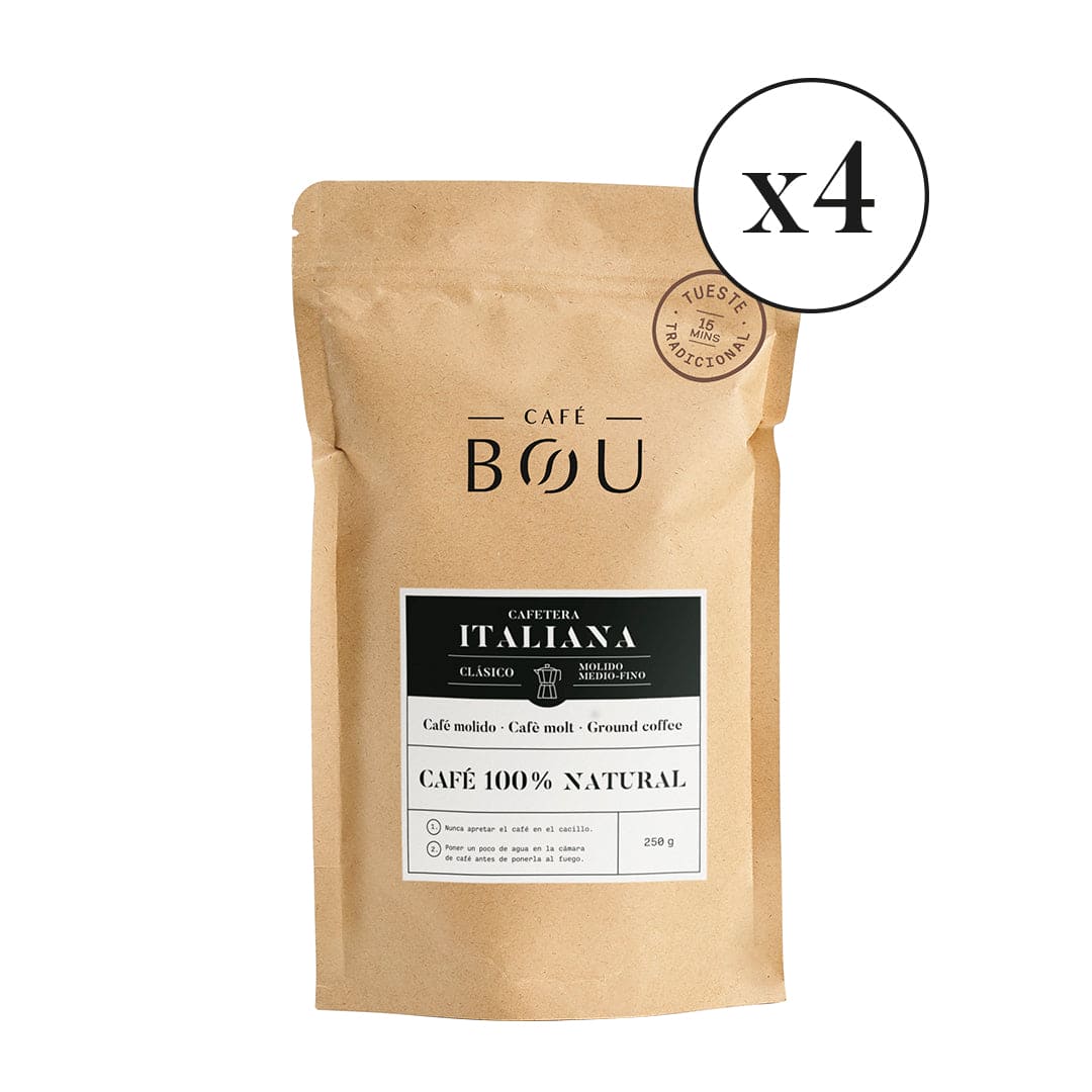 CAFÉ MOLIDO PARA CAFETERA ITALIANA - 250Gr PACK 4