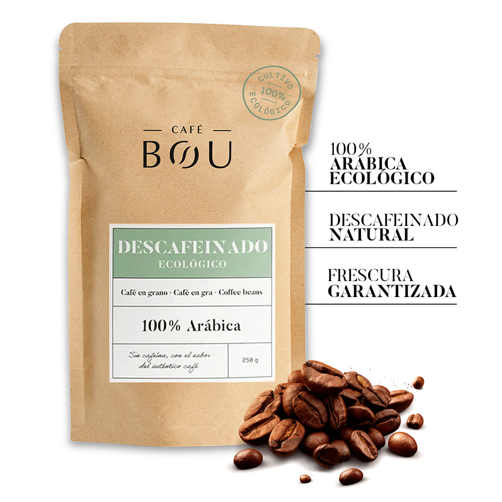 CAFÉ GRANO ECOLÓGICO DESCAFEINADO / 100% ARÁBICA