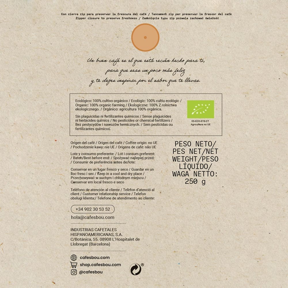 CAFÉ GRANO ECOLÓGICO / 100% ARABICA PACK 4