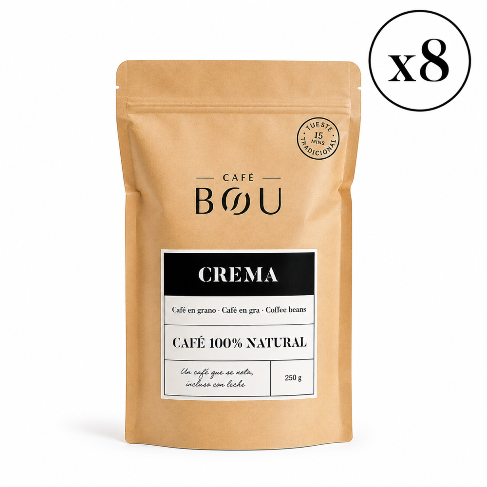 Café en grano BOU Crema – Pack 8 (250 g × 8)