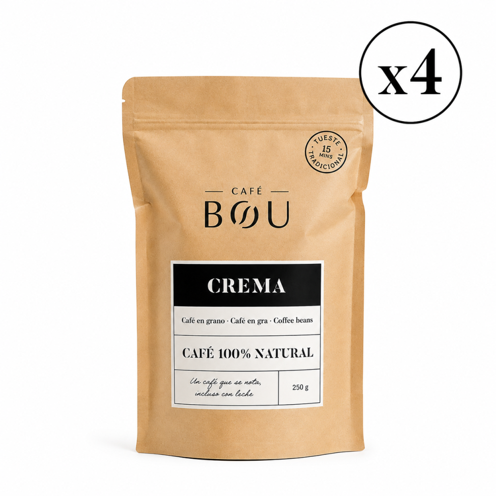 Café en grano BOU Crema – Pack 4 (250 g × 4)