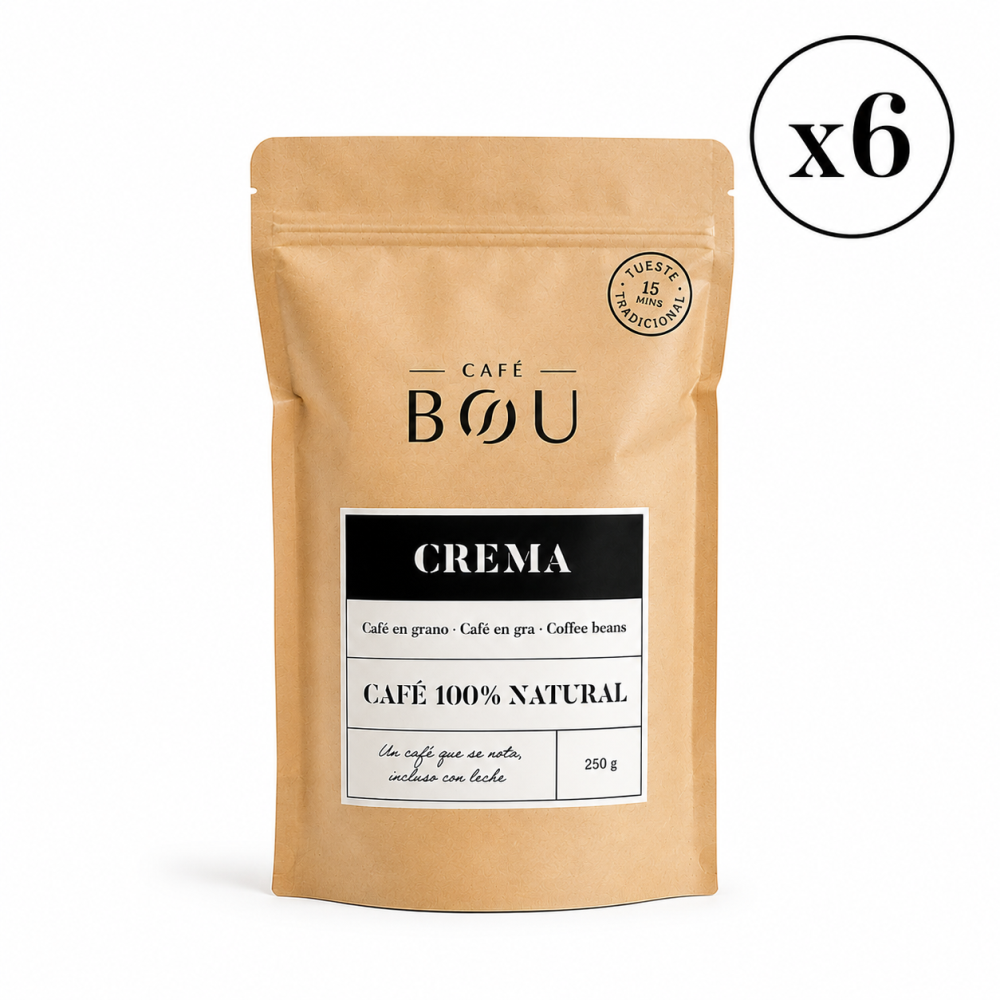 Café en grano BOU Crema – Pack 6 (250 g × 6)