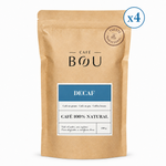 CAFÉ DESCAFEINADO EN GRANO BOU DECAF 250 g - PACK 4