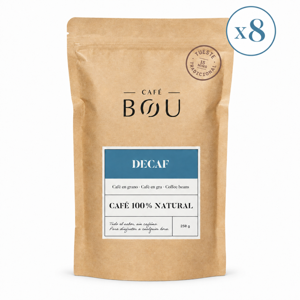 Café descafeinado en grano BOU Decaf - Pack 8 (2 kg)